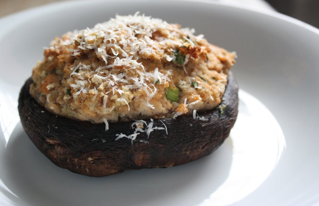 Salmon-Stuffed Portabella Mushrooms Recipe | Fake Food Free