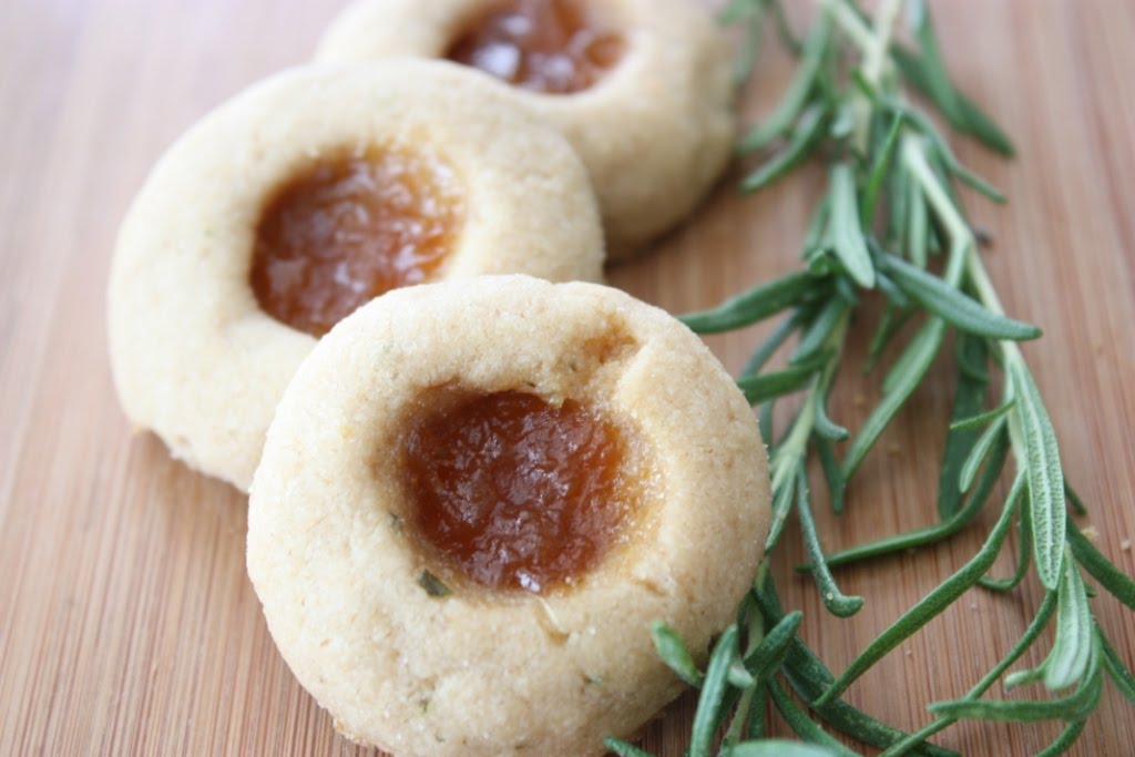 Lemon Rosemary Thumbprints with Peach Jam | Fake Food Free 