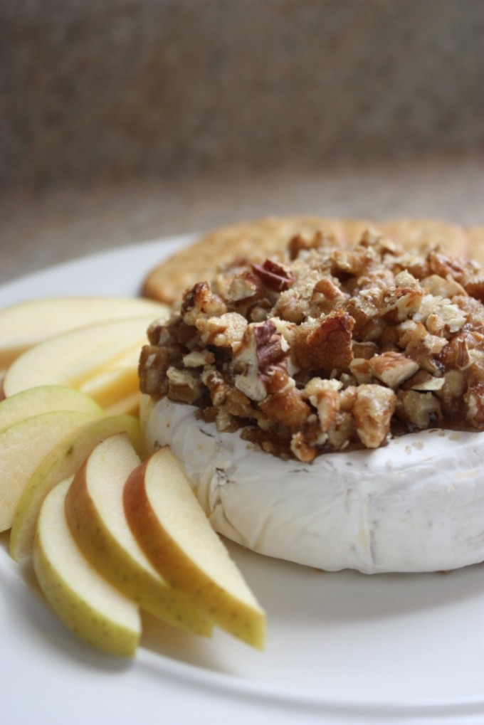 Honey Pecan Baked Brie Recipe | Fake Food Free | A simple appetizer on game day or for holiday parties!