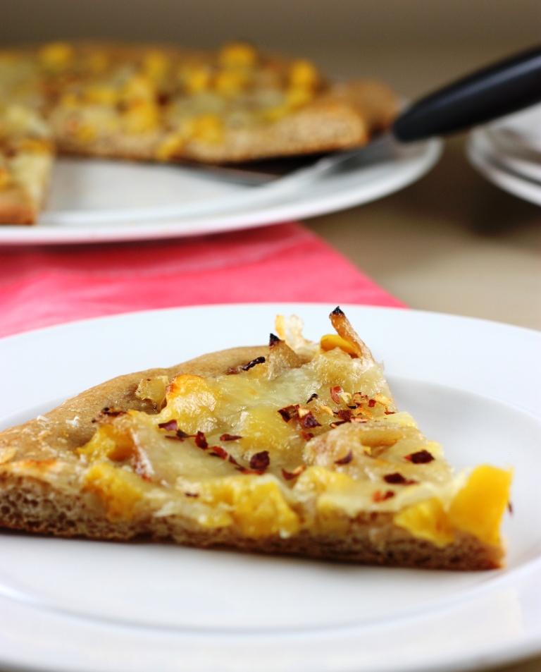 Roasted Acorn Squash and Garlic Pizza recipe