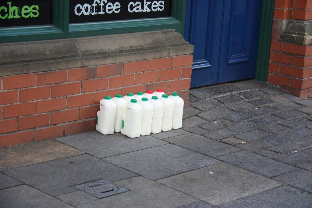 Milk delivery at a cafe in Belfast