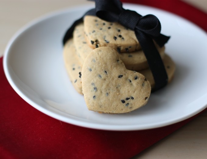 Black Sesame Cookies | Fake Food Free | A simple cut-out cookie made with white whole wheat flour, raw sugar and nutty black sesame seeds. 