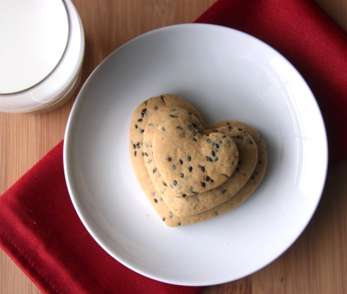 Black Sesame Cookies | Fake Food Free | A simple cut-out cookie made with white whole wheat flour, raw sugar and nutty black sesame seeds. 