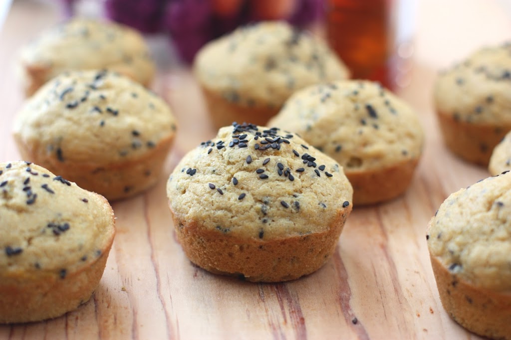 Pumpkin Muffins with Black Sesame Seeds