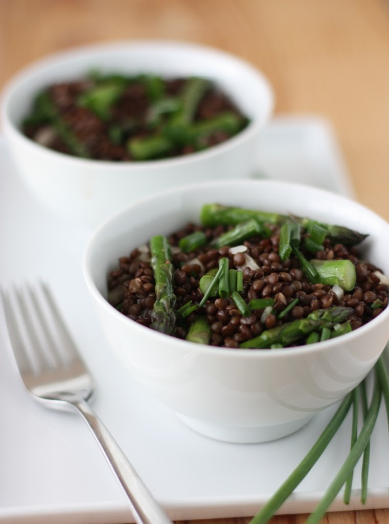 Black Lentil Salad with Roasted Asparagus Recipe