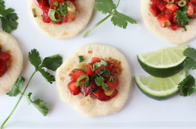 Strawberry-Lime Salsa with Homemade Flour Tortillas | Fake Food Free 