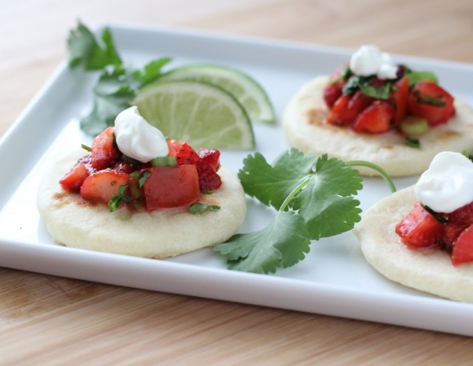 Strawberry-Lime Salsa with Homemade Flour Tortillas | Fake Food Free 