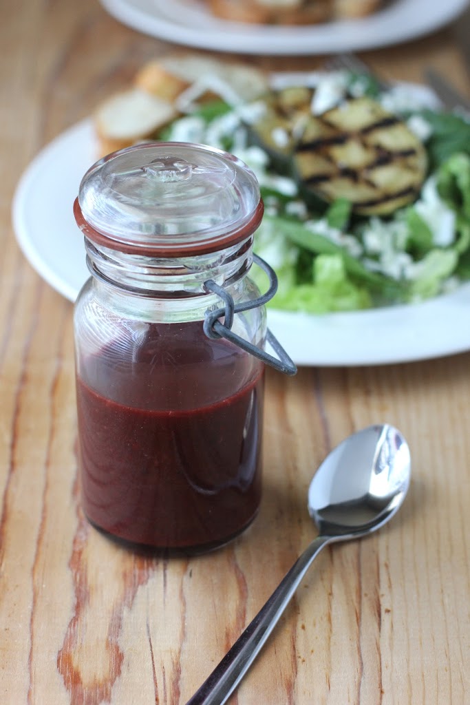 Blackberry Balsamic Dressing Recipe for Salad with Grilled Zucchini | Fake Food Free