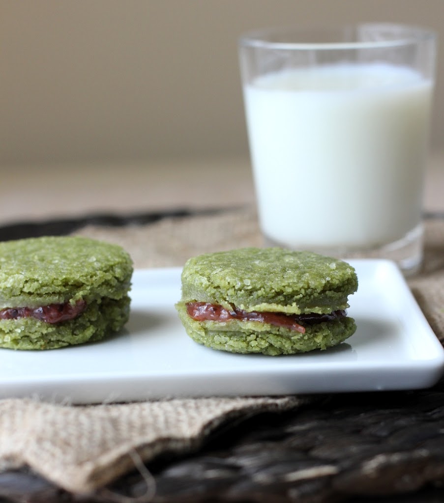 Matcha Tea Cookies with Gooseberry Filling Recipe on Fake Food Free