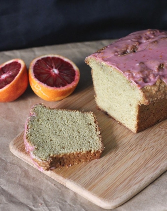 Avocado Pound Cake with Blood Orange Glaze | Fake Food Free