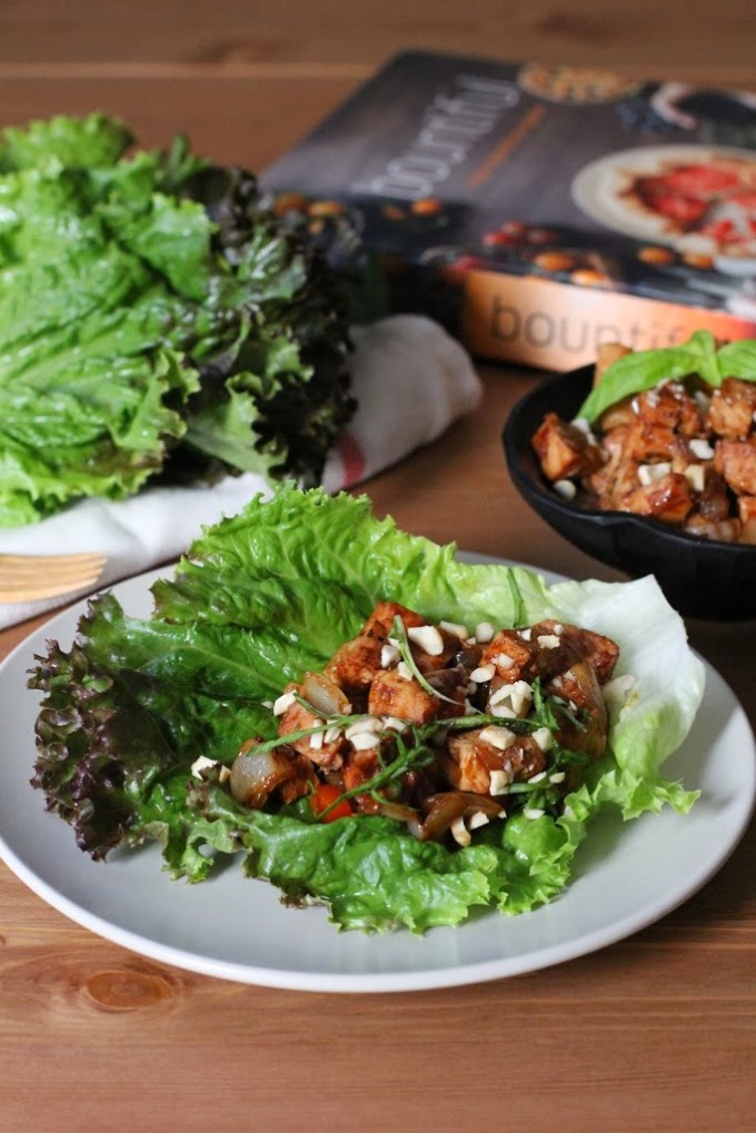 Lettuce Wraps with Almond-Basil Chicken from Bountiful by Todd Porter and Diane Cu | Fake Food Free