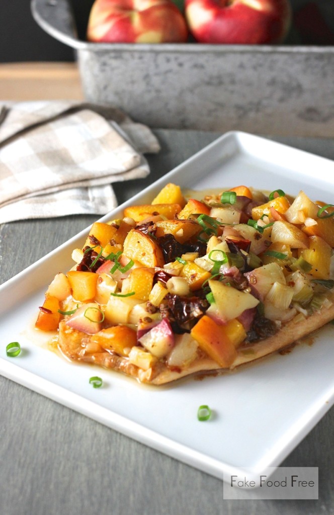 Grilled Chipotle Peach and Nectarine Tilapia Packets | fakefoodfree.com 