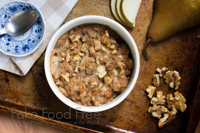 Bosc Pear, Walnut and Gorgonzola Holiday Stuffing | Fake Food Free