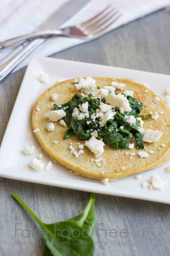 Chickpea and Quinoa Griddle Cakes with Spinach and Feta | Fake Food Free