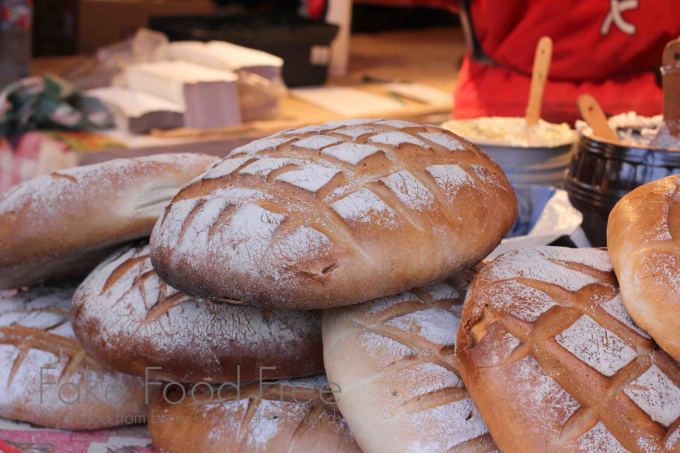 Country Bread with lard and toppings at the Krakow Christmas Market | Fake Food Free