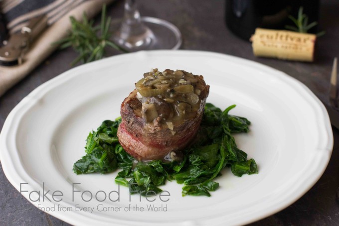 Beef Medallions with Spinach and Arugula Paired with Cultivar Wine | Fake Food Free