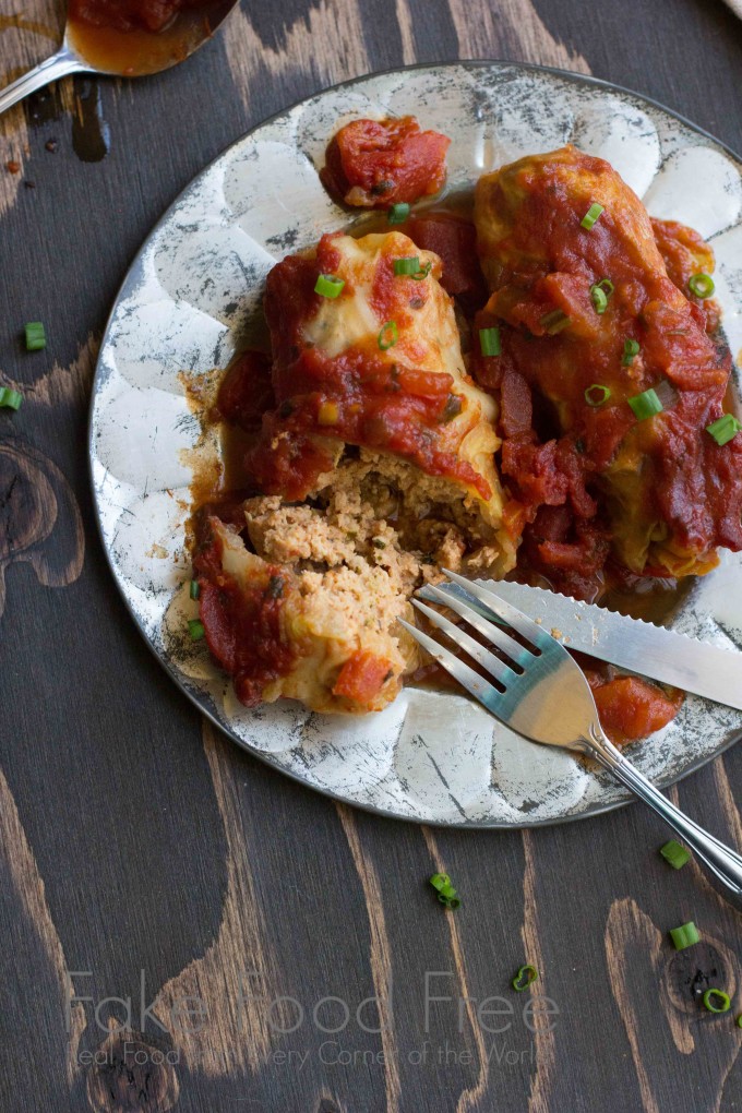 Slow Cooker Ground Turkey and Ale Cabbage Rolls | Fake Food Free