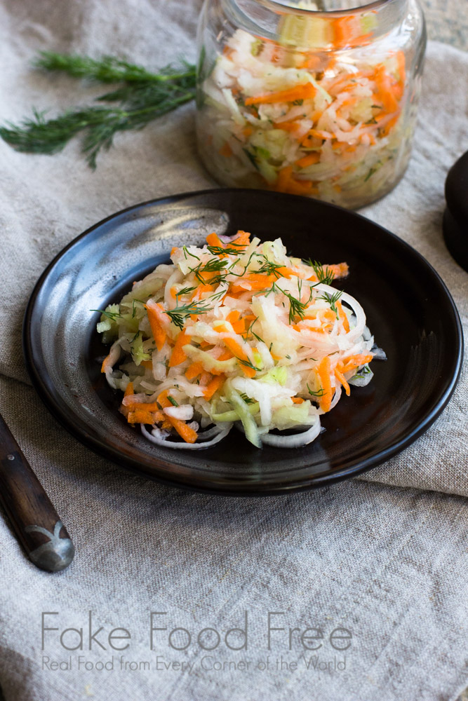 Pickled Daikon and Kohlrabi Salad | Fake Food Free