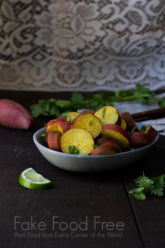 Steamed Japanese Yams with Curry and Lime | Fake Food Free