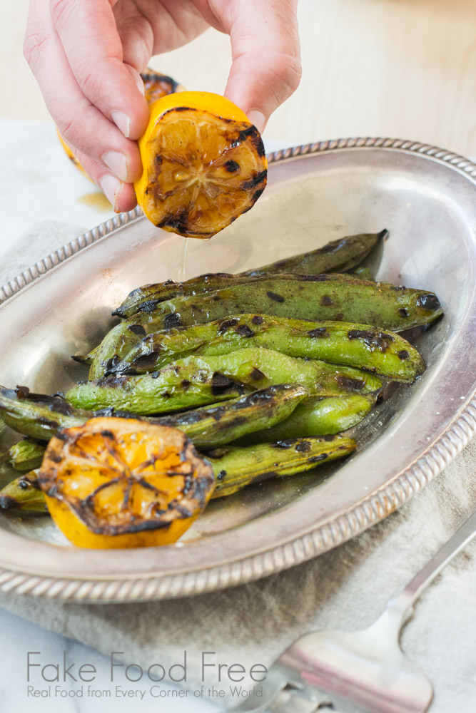 Grilled Fava Beans with Charred Lemon and Smoked Sea Salt | Fake Food Free