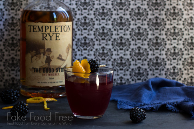 Blackberry Scofflaw Cocktail with Templeton Rye Whiskey | Fake Food Free