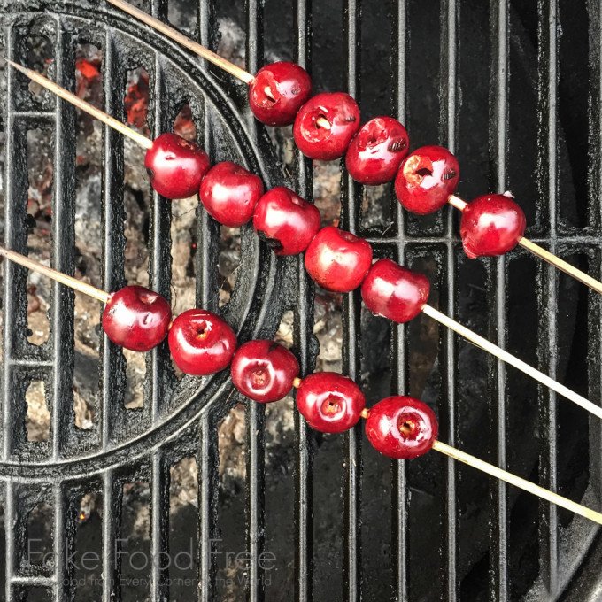 Grilled Cherries for Grilled Cherry Mezcal Cocktails! | Fake Food Free