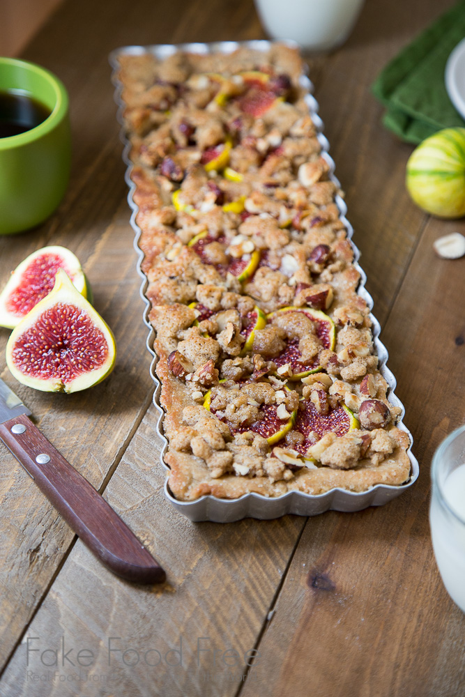 Honey Bourbon, Fig, and Hazelnut Tart | Fresh Fig Recipes from FakeFoodFree.com