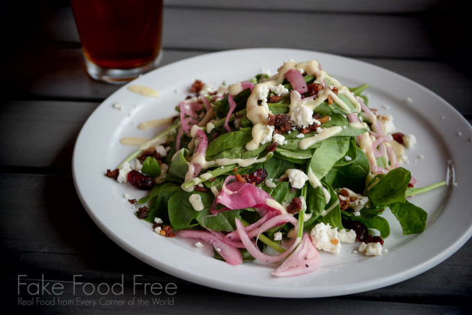 Spinach Salad from Cornerstone Pie in Ellensburg, WA | Fake Food Free | Food and travel. 