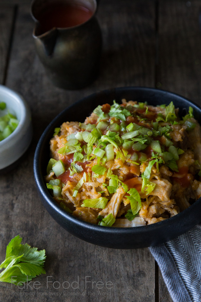 Buffalo Chicken and Rice Slow Cooker Casserole Recipe | Fake Food Free