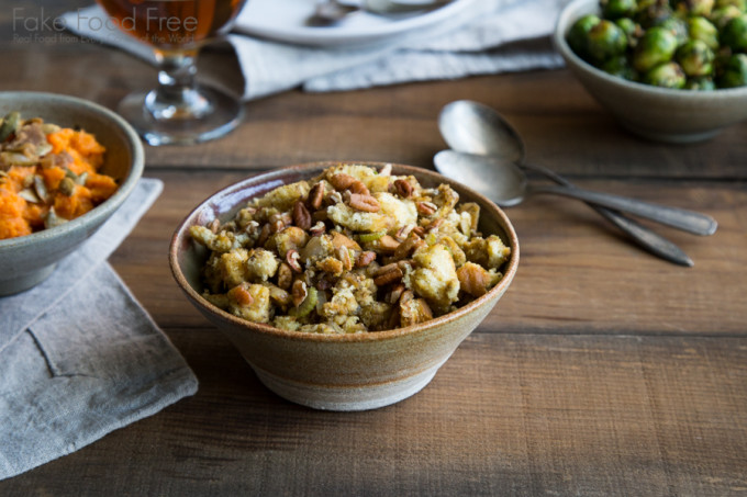 Green Olive Pecan Sourdough Stuffing | Thanksgiving Cooking for Two | Fake Food Free