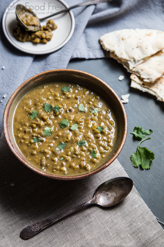 Simple Slow Cooker Mung Bean Soup Recipe | Fake Food Free | An easy, comforting meal for the busy holiday season. 