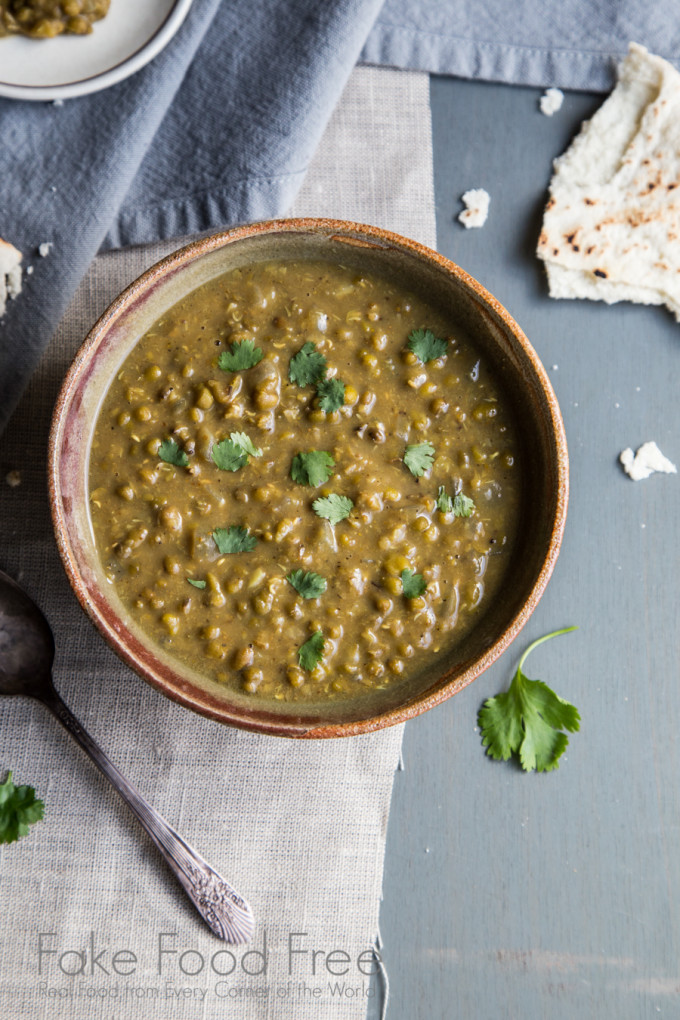 Simple Slow Cooker Mung Bean Soup Recipe | Fake Food Free | An easy, comforting meal for the busy holiday season. 