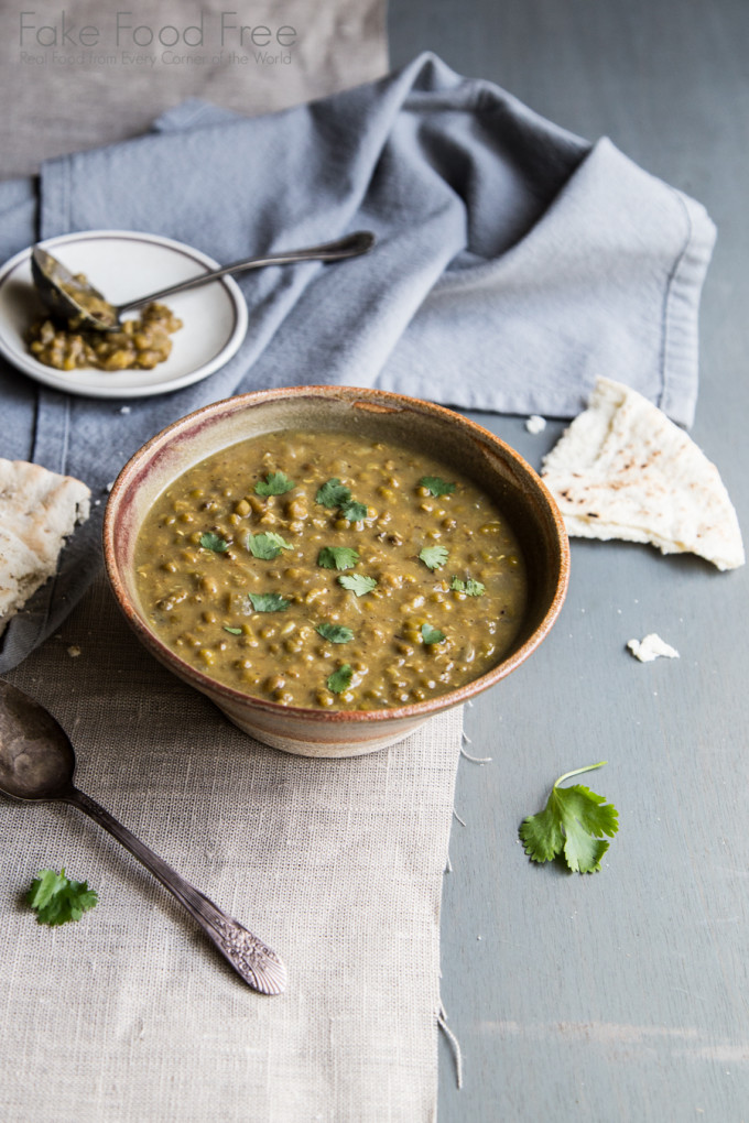 Simple Slow Cooker Mung Bean Soup Recipe | Fake Food Free | An easy, comforting meal for the busy holiday season. 