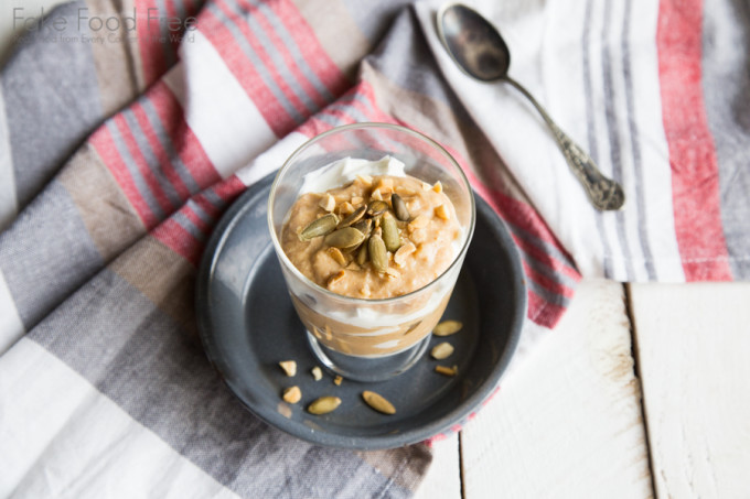 Pear and Peanut Butter Yogurt Parfait Recipe | Fake Food Free | A delicious grain-free breakfast with no added sugar!