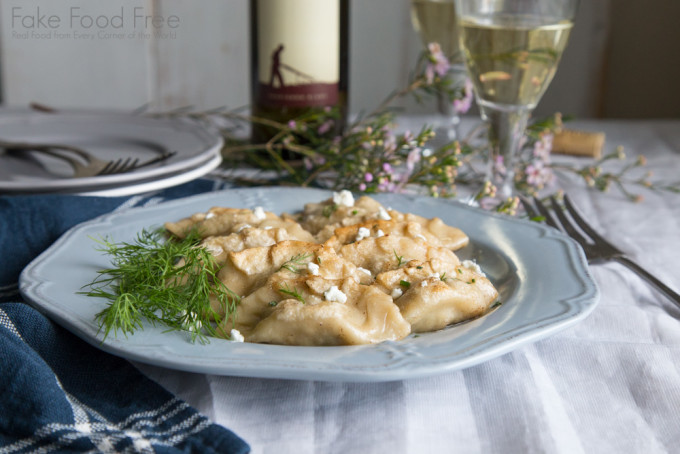 Herb and Goat Cheese Red Potato Pierogi Recipe | Fake Food Free