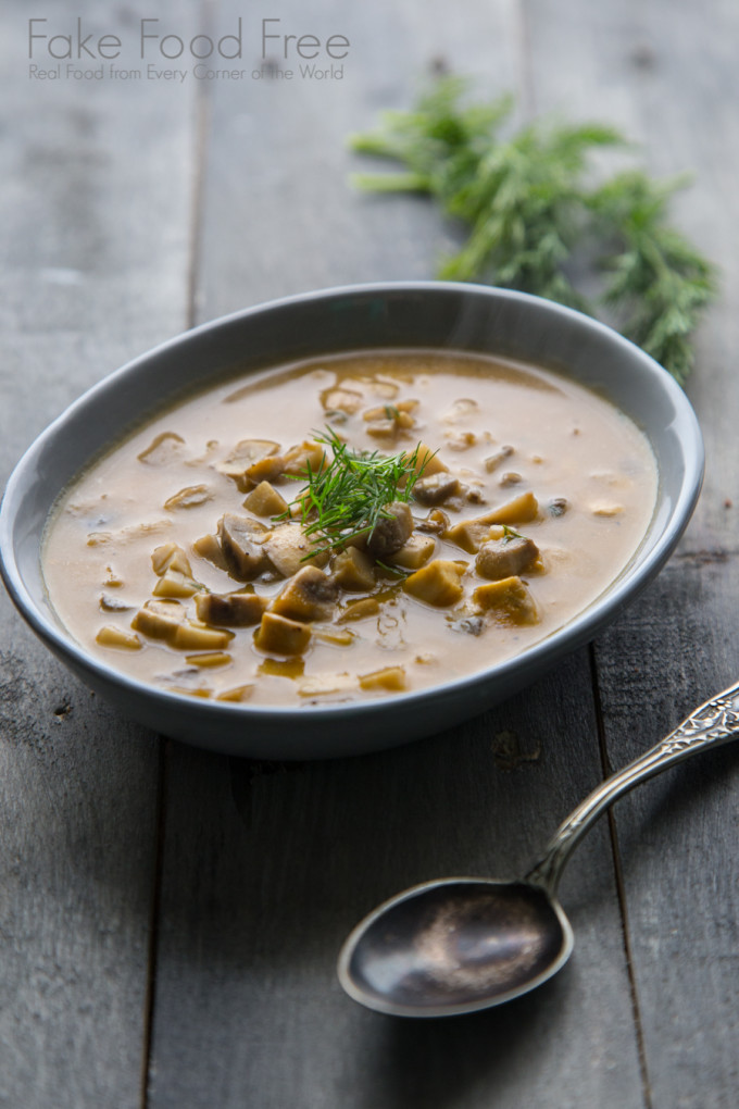 Simple Mushroom and Dill Soup | Fake Food Free