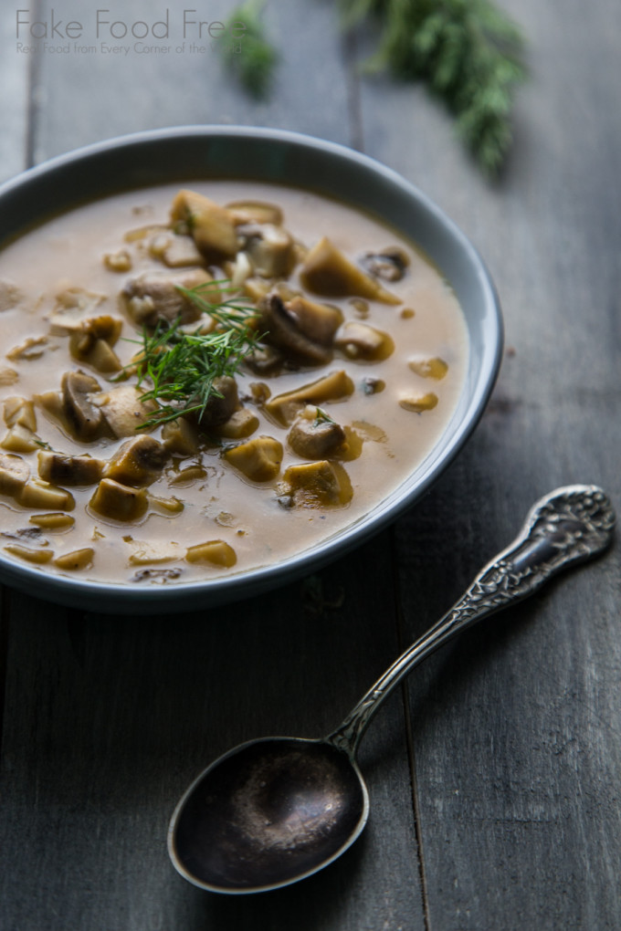 Simple Mushroom and Dill Soup | Fake Food Free