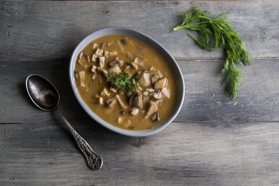 Simple Mushroom and Dill Soup | Fake Food Free