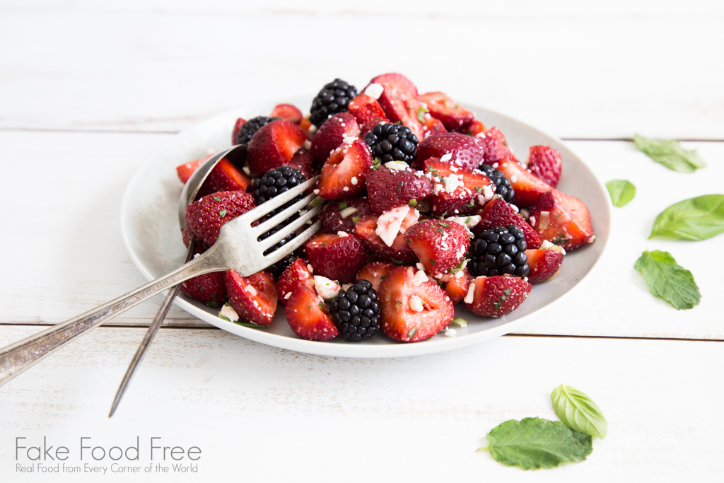 Berry Salad with Basil and Mint Recipe | Fake Food Free