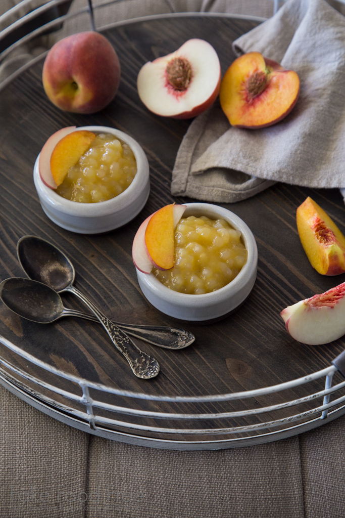 A twist on traditional Sagu de Vinho with white wine and peaches. | Recipe | Fake Food Free