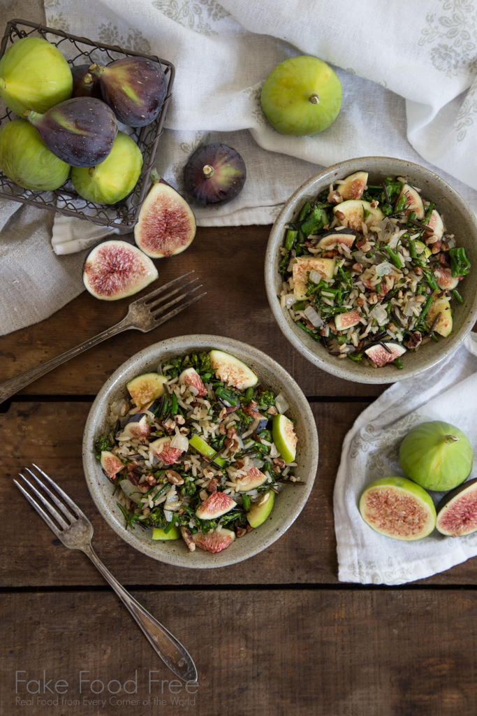 Broccoli Rabe with Brown Rice, Figs and Pecans Recipe | Fake Food Free