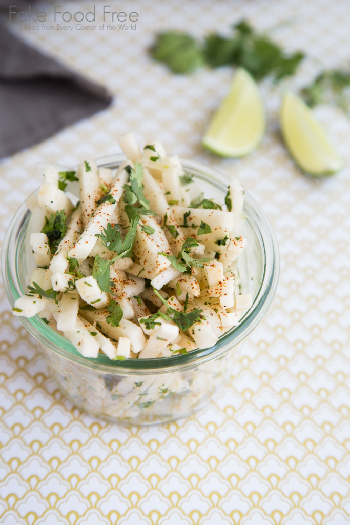 Simple Cilantro Jicama Salad Recipe | Fake Food Free