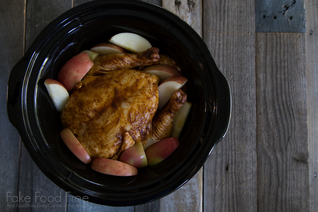 Autumn Spiced Slow Cooker Chicken with Apples and Onions Recipe | Fake Food Free | Sponsored Post