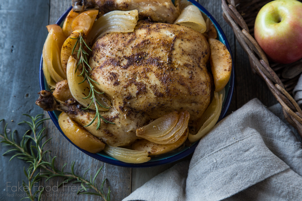 Autumn Spiced Slow Cooker Chicken with Apples and Onions Recipe | Fake Food Free | Sponsored Post