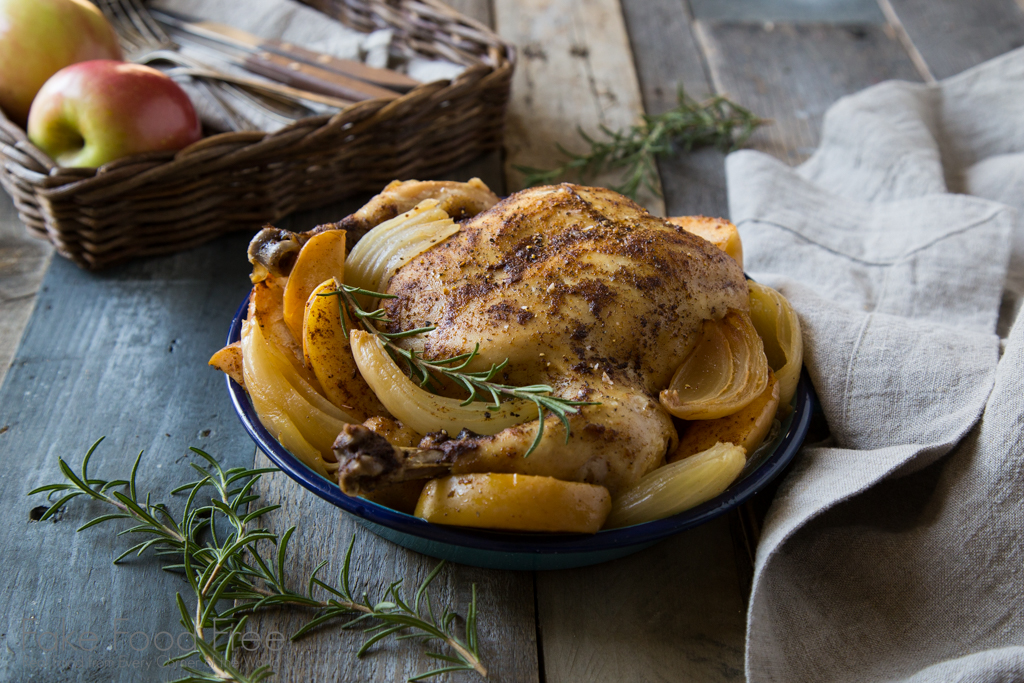 Autumn Spiced Slow Cooker Chicken with Apples and Onions Recipe | Fake Food Free | Sponsored Post