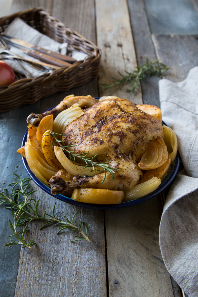 Autumn Spiced Slow Cooker Chicken with Apples and Onions Recipe | Fake Food Free | Sponsored Post