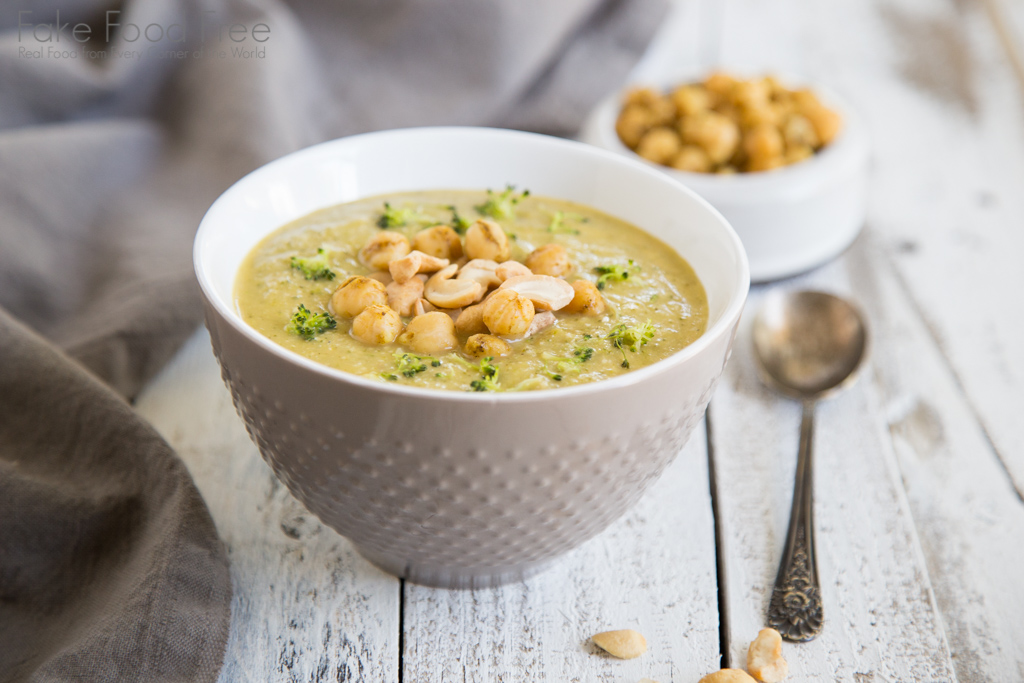Broccoli Cashew Soup Recipe | Fake Food Free | A creamy vegan, gluten-free soup.