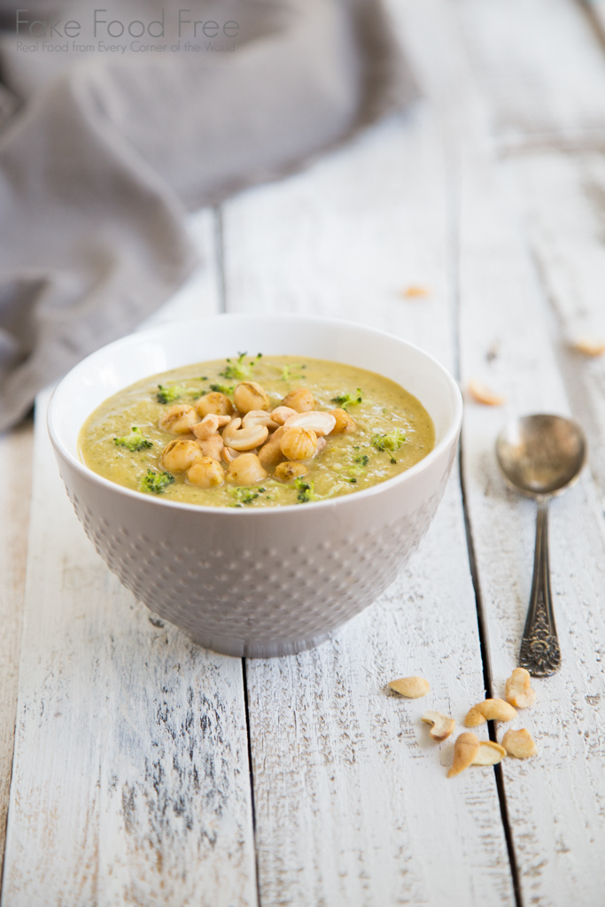 Broccoli Cashew Soup Recipe | Fake Food Free | A creamy vegan, gluten-free soup.