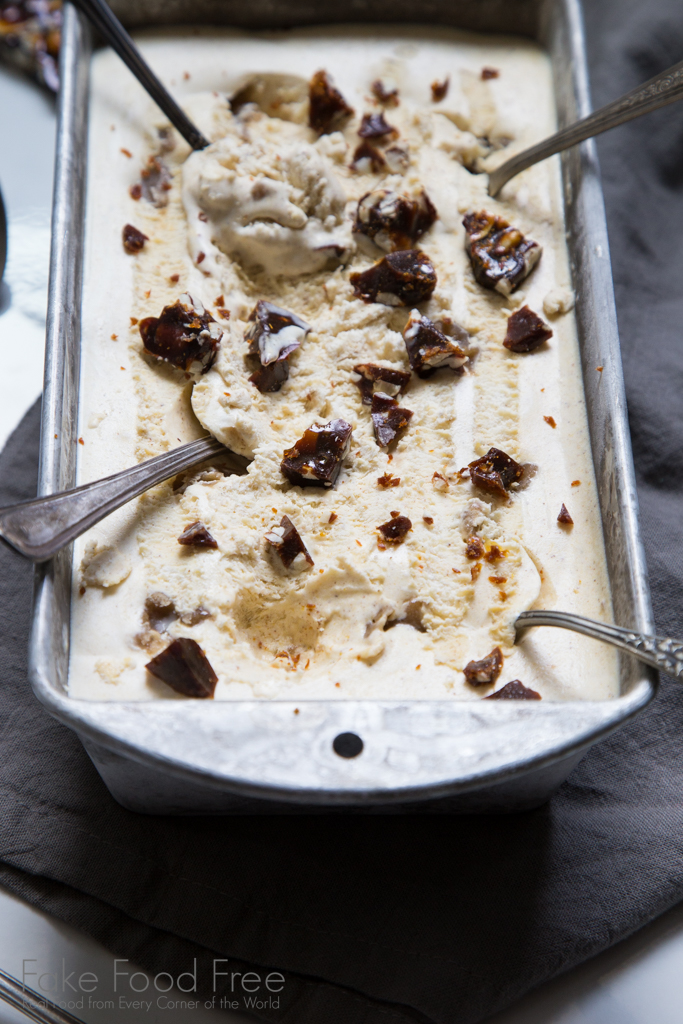 Pumpkin Brown Sugar No Churn Ice Cream with Burn Sugar Brittle Recipe