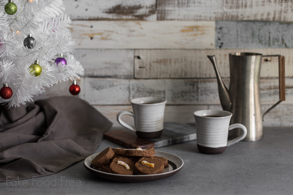 Holiday Cookies | Orange Candied Ginger Chocolate Shortbread Recipe | Fake Food Free